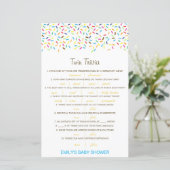Editable Baby Twin Trivia Baby shower met antwoord (Staand voorkant)
