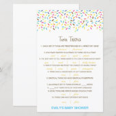 Editable Baby Twin Trivia Baby shower met antwoord (Voorkant / Achterkant)