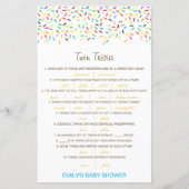 Editable Baby Twin Trivia Baby shower met antwoord (Voorkant)