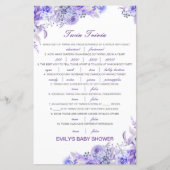 Editable Baby Twin Trivia Baby shower met antwoord (Voorkant)