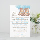 Editable Baby Twin Trivia Baby shower met antwoord (Staand voorkant)
