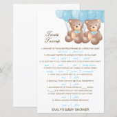 Editable Baby Twin Trivia Baby shower met antwoord (Voorkant / Achterkant)