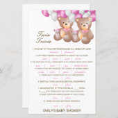 Editable Baby Twin Trivia Baby shower met antwoord (Voorkant / Achterkant)