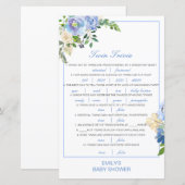 Editable Baby Twin Trivia Baby shower met antwoord (Voorkant / Achterkant)