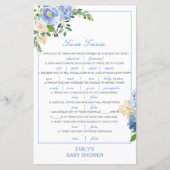 Editable Baby Twin Trivia Baby shower met antwoord (Voorkant)