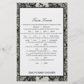 Editable Baby Twin Trivia Baby shower met antwoord (Voorkant)