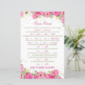 Editable Baby Twin Trivia Baby shower met antwoord (Staand voorkant)