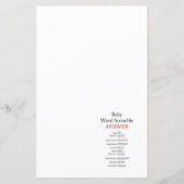 Editable Baby Word Scramble with Answer (Achterkant)