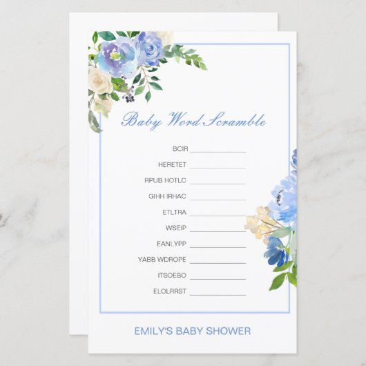 Editable Baby Word Scramble with Answer (Voorkant / Achterkant)