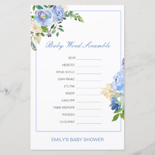 Editable Baby Word Scramble with Answer (Voorkant)