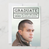 Editable Back Color Modern Grid Photo Afstudeerder Kaart (Voorkant)