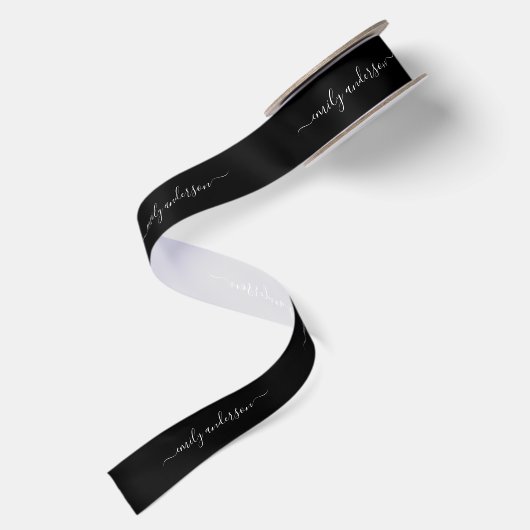 Editable Background Color Calligraphy Script Satijnen Lint (Achterkant)