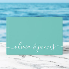 Editable Background Color Calligraphy Wedding Gastenboek