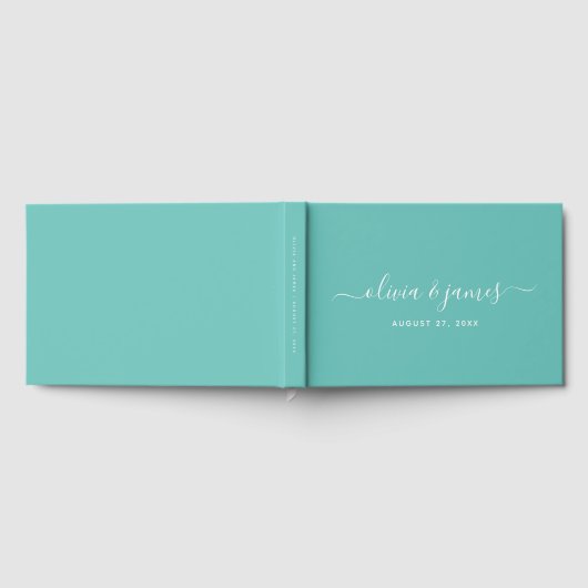 Editable Background Color Calligraphy Wedding Gastenboek (Volledig)