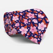 Editable Background Color Sakura of Cherry Flower Stropdas (Opgerold)