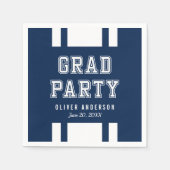 Editable Background Color Varsity Graduation Party Servet (Voorkant)