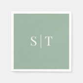 Editable Background Color Wedding Monogram Napkins Servet (Voorkant)