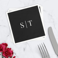 Editable Background Color Wedding Monogram Napkins