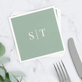 Editable Background Color Wedding Monogram Napkins Servet