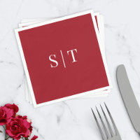 Editable Background Color Wedding Monogram Napkins