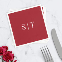 Editable Background Color Wedding Monogram Napkins