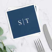 Editable Background Color Wedding Monogram Napkins