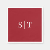 Editable Background Color Wedding Monogram Napkins Servet (Voorkant)