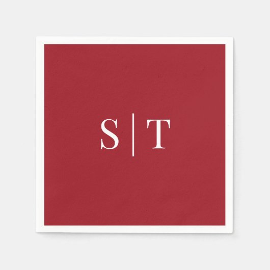 Editable Background Color Wedding Monogram Napkins Servet (Voorkant)