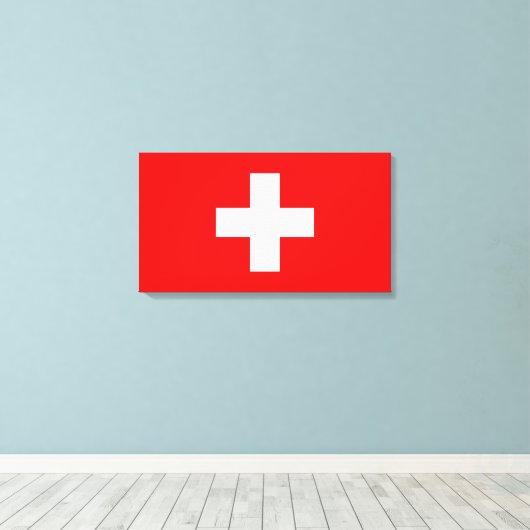Editable Background, de vlag van Zwitserland Canvas Afdruk (Insitu (Houten vloer))