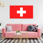 Editable Background, de vlag van Zwitserland Canvas Afdruk (Insitu (Woonkamer))