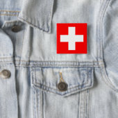 Editable Background, de vlag van Zwitserland Vierkante Button 5,1 Cm (In situ)