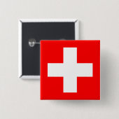 Editable Background, de vlag van Zwitserland Vierkante Button 5,1 Cm (Voorkant /achterkant)