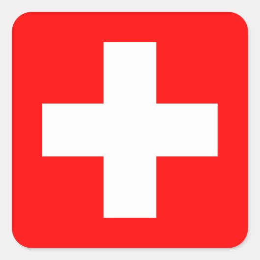 Editable Background, de vlag van Zwitserland Vierkante Sticker (Voorkant)