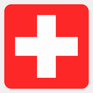 Editable Background, de vlag van Zwitserland Vierkante Sticker