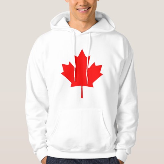 Editable Background Red Canada Maple Leaf Souvenir Hoodie (Voorkant)