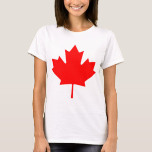 Editable Background Red Canada Maple Leaf Souvenir T-shirt