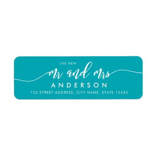 Editable Background Relax Script New Mr en Mrs. Etiket (Voorkant)