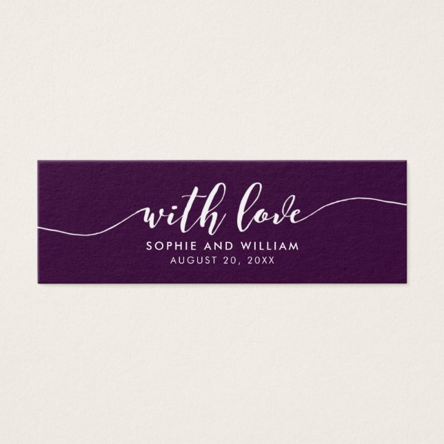 Editable Background Wedding with Love Mini Visitekaartjes (Voorkant)