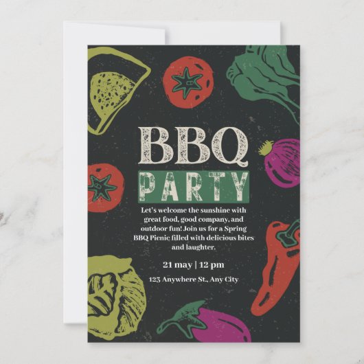 Editable Backyard BBQ Game Night Invitation  Kaart (Voorkant)