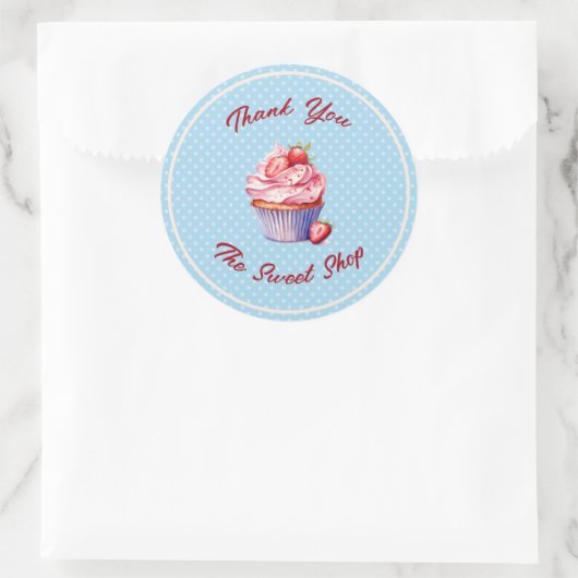 Editable Bakery Thank You Stickers | Cupcake Logo  (Tas)
