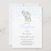 Editable Baptism Invitation, Elephant Kaart (Voorkant)