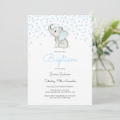 Editable Baptism Invitation, Elephant Kaart (Staand voorkant)