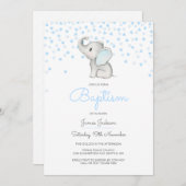 Editable Baptism Invitation, Elephant Kaart (Voorkant / Achterkant)