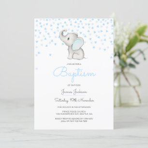 Editable Baptism Invitation, Elephant Kaart
