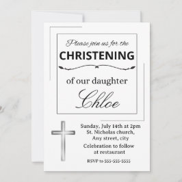 Editable baptism invitation kaart