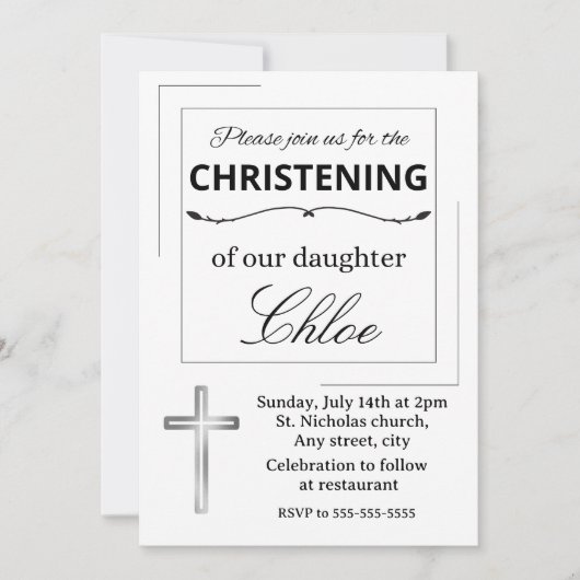 Editable baptism invitation kaart (Voorkant)