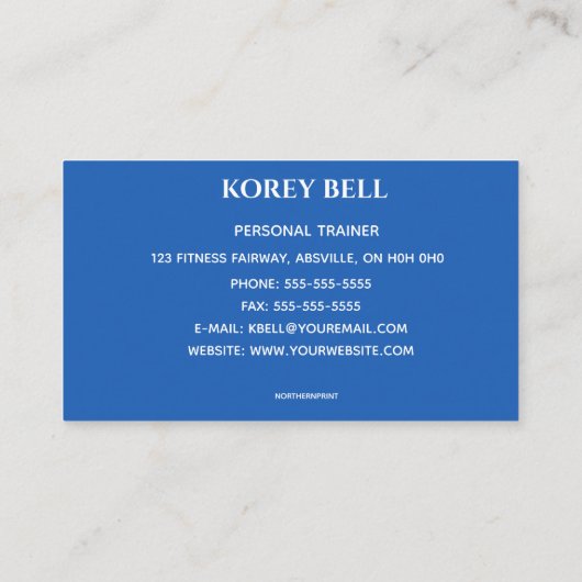 Editable Barbell Personal Trainer Visitekaartje (Achterkant)