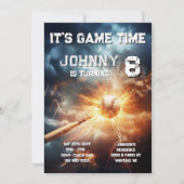 Editable Baseball Birthday Invitation Kaart (Voorkant)