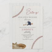 Editable Baseball Birthday Invitation Kaart (Voorkant / Achterkant)