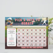 Editable Baseball Fundraiser Calendar  Kaart (Staand voorkant)